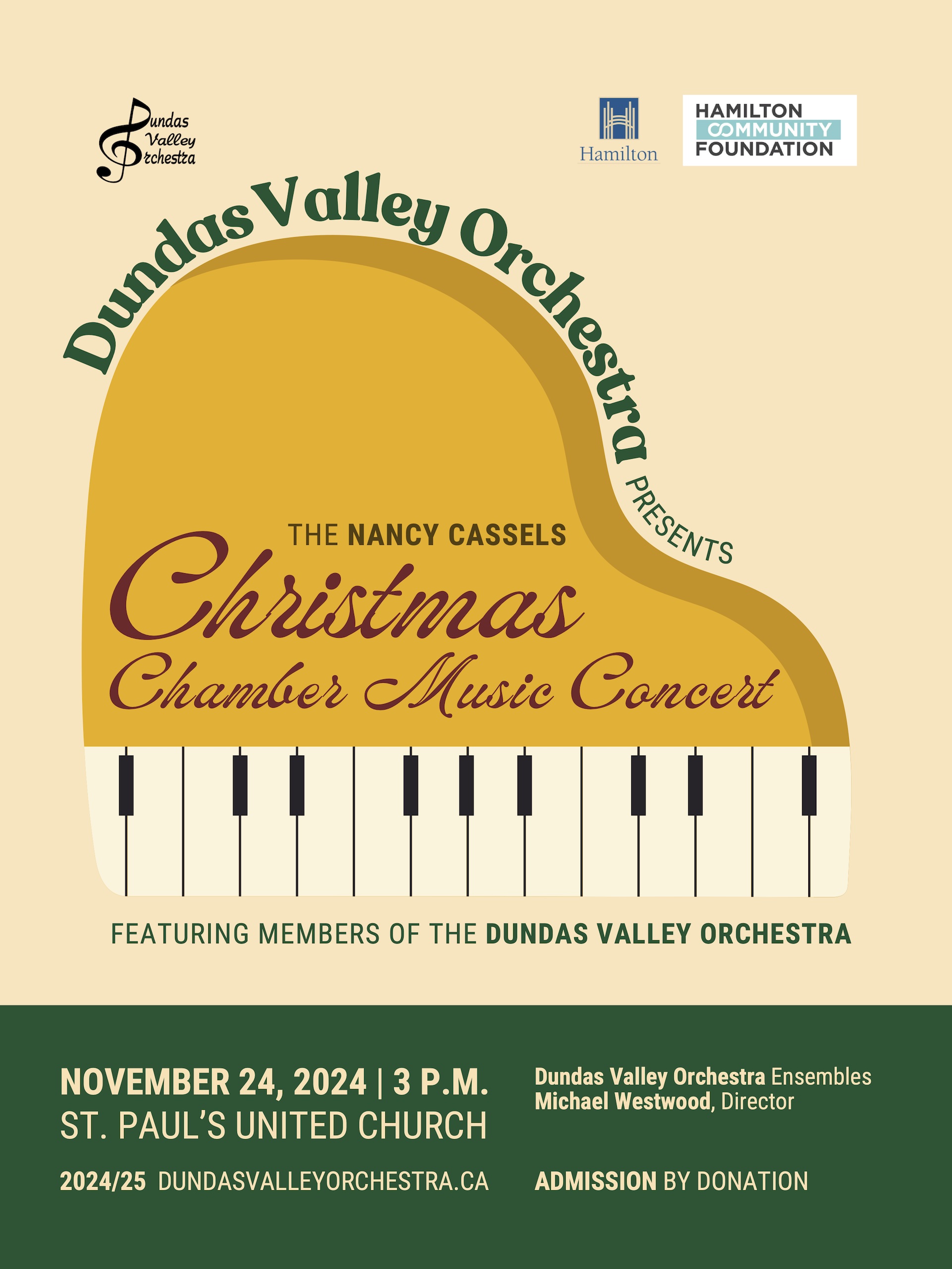 The Dundas Valley Orchestra presents: the Nancy Cassals Christmas Chamber Music Concert concert poster